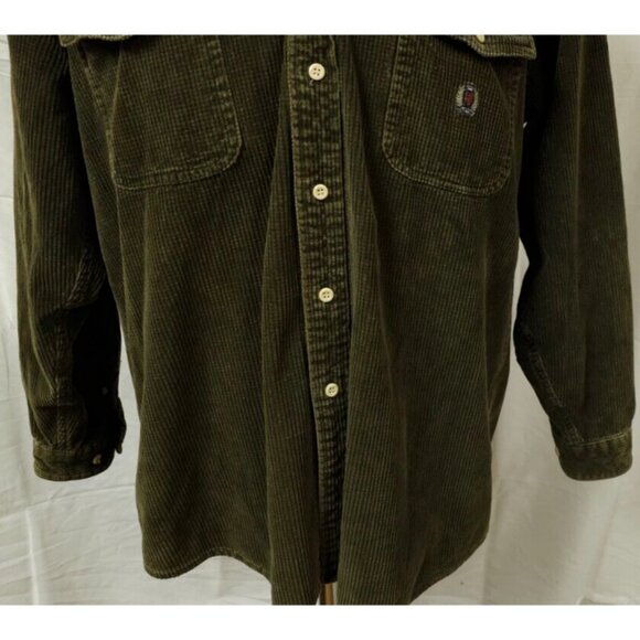 Vintage Siegfried Mens Large Green Corduroy Button Up Heavyweight Shirt Jacket - Picture 3 of 12